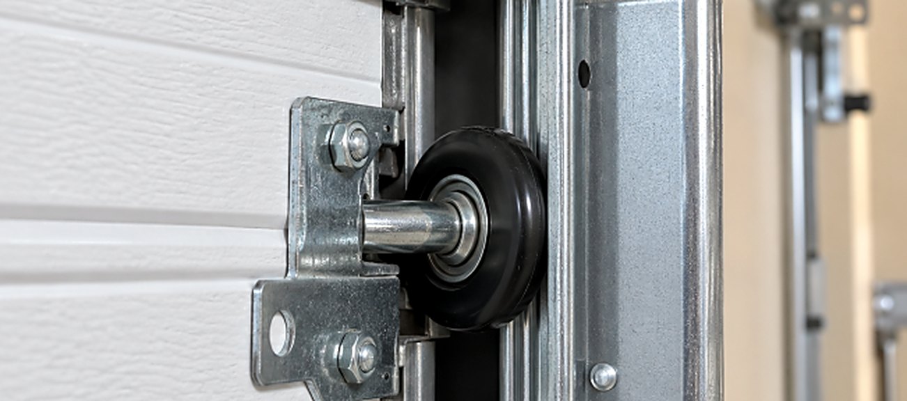 Nylon garage door roller with ball bearing inside the track